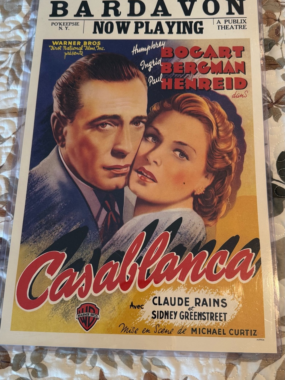 Casablanca Vintage Movie Poster Print - Red, Blue, Cream